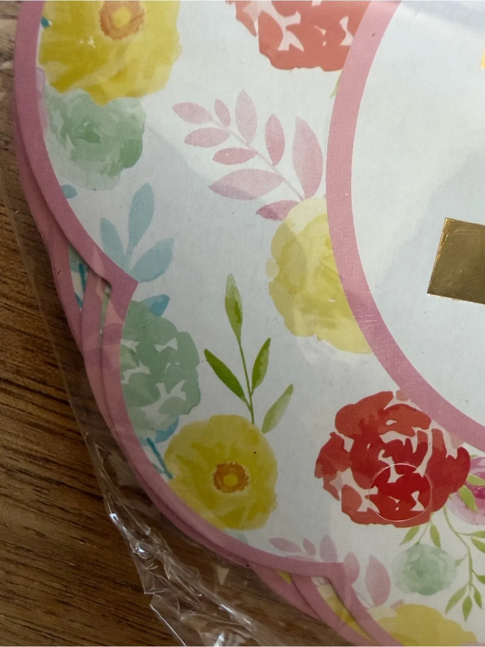 Hobby Lobby Floral Pink Gold 'H' Birthday Banner